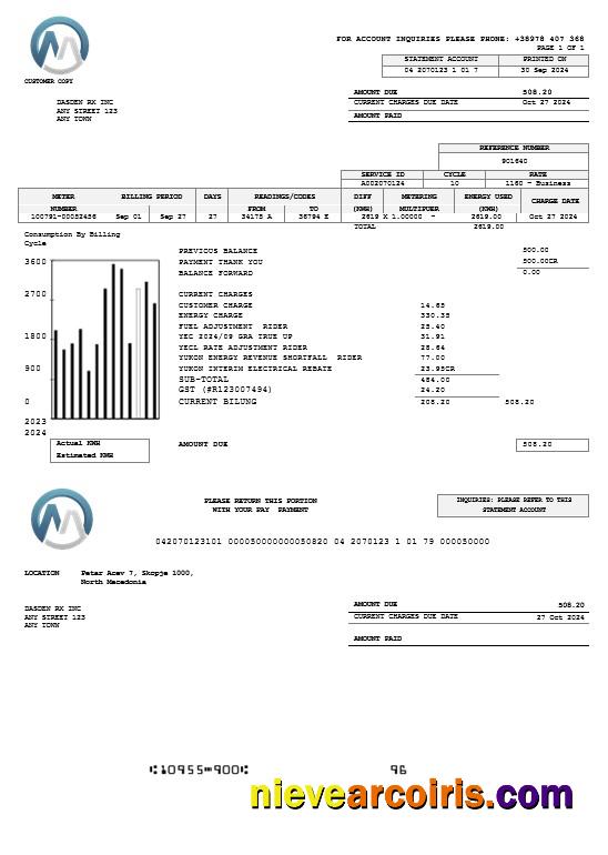 Macedonia MGI Energetika business utility bill